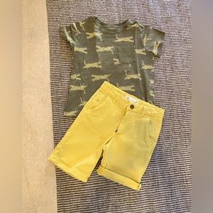 Zara boy shorts, yellow, Size 7